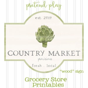 Grocery Store Printables Pretend Play Market Printable Instant Download ...