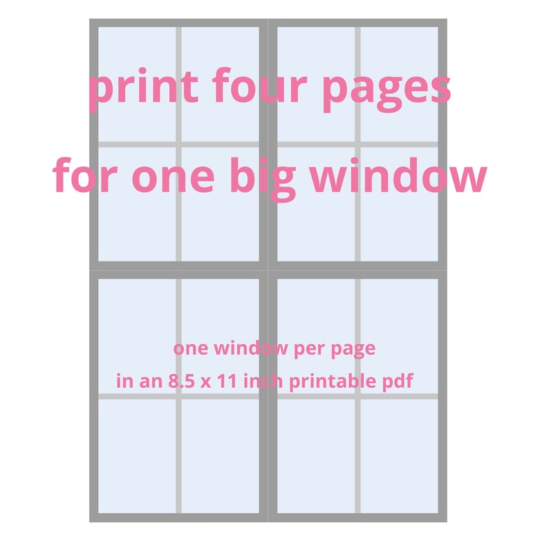 Printable Windows for Pretend Play Day Night and Snowy Windows Printable Instant Download