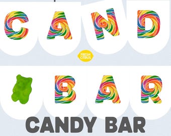 Candy Bar Awning Banner Printable Candy Party Gummy Bear Instant Download