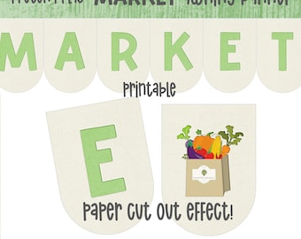 Pretend Play Grocery Store MARKET Awning Banner Printable Instant Download