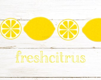 Printable Lemon Banner Felt with Stitching Lemon and Lemon Slice Instant Download