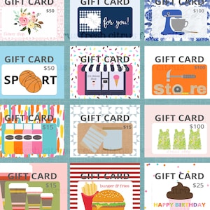 Pretend Play Gift Cards for Grocery Store Dramatic Play Market Display Printable Instant Download