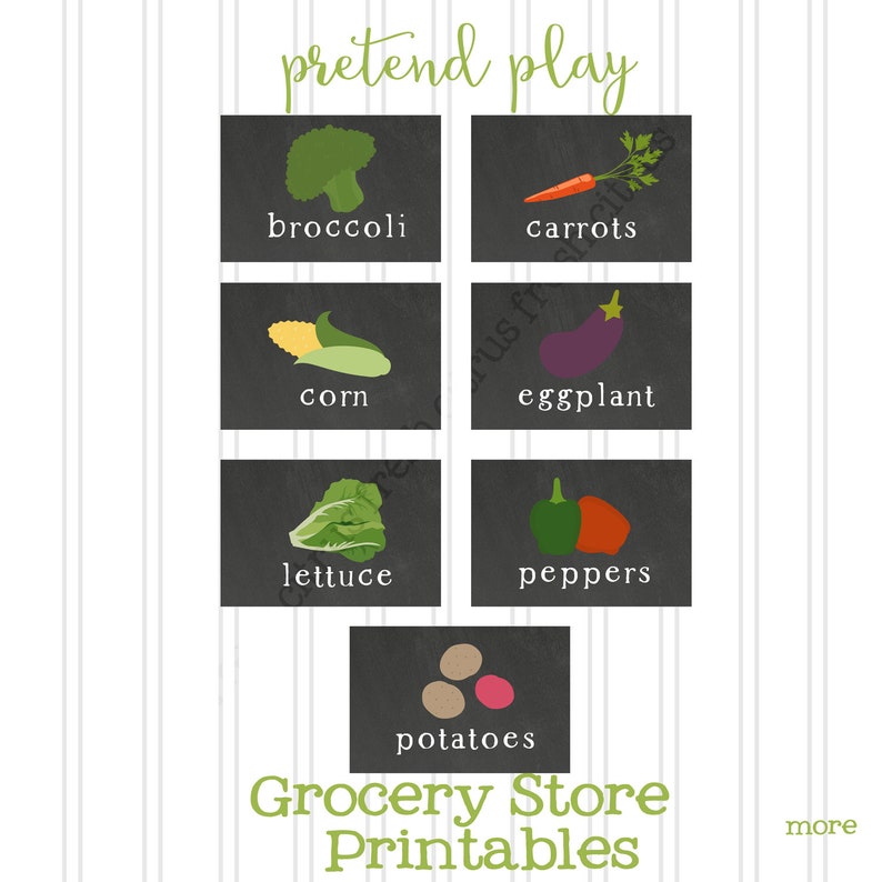 Grocery Store Printables Pretend Play Market Printable Instant Download image 3