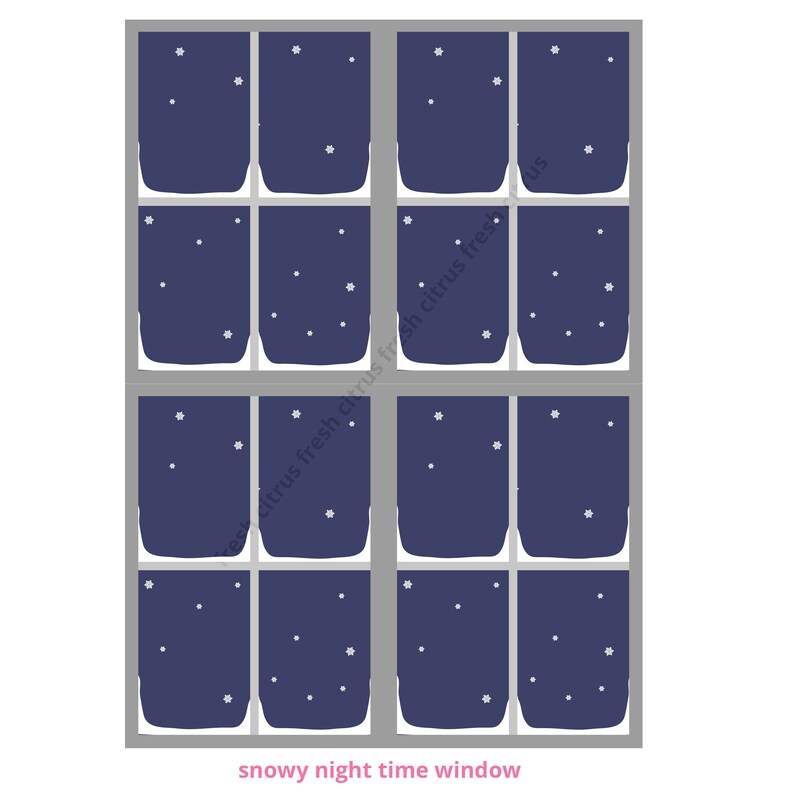 Printable Windows for Pretend Play Day Night and Snowy Windows Printable Instant Download