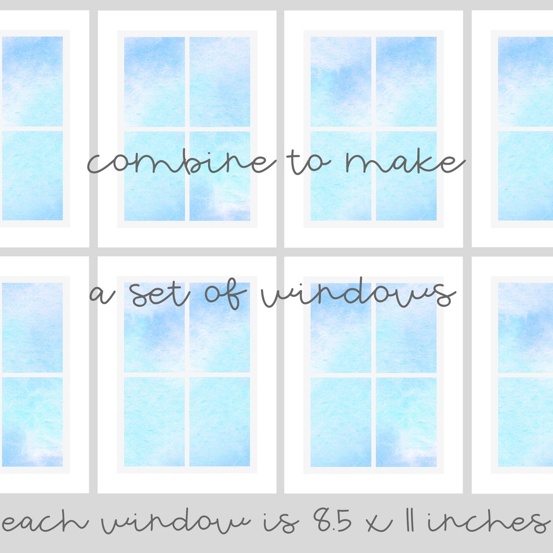 Windows for Pretend Play Blue Sky and Clouds Printable Instant Download ...
