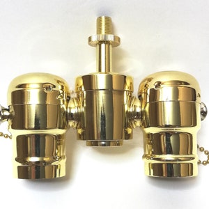 Pol.BRS 2LT CLUSTER W/2P.C.SKT   Medium Base