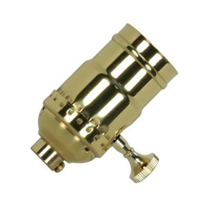 Med Base Turn Knob Switch 1/8IP Polished Brass UL Listed