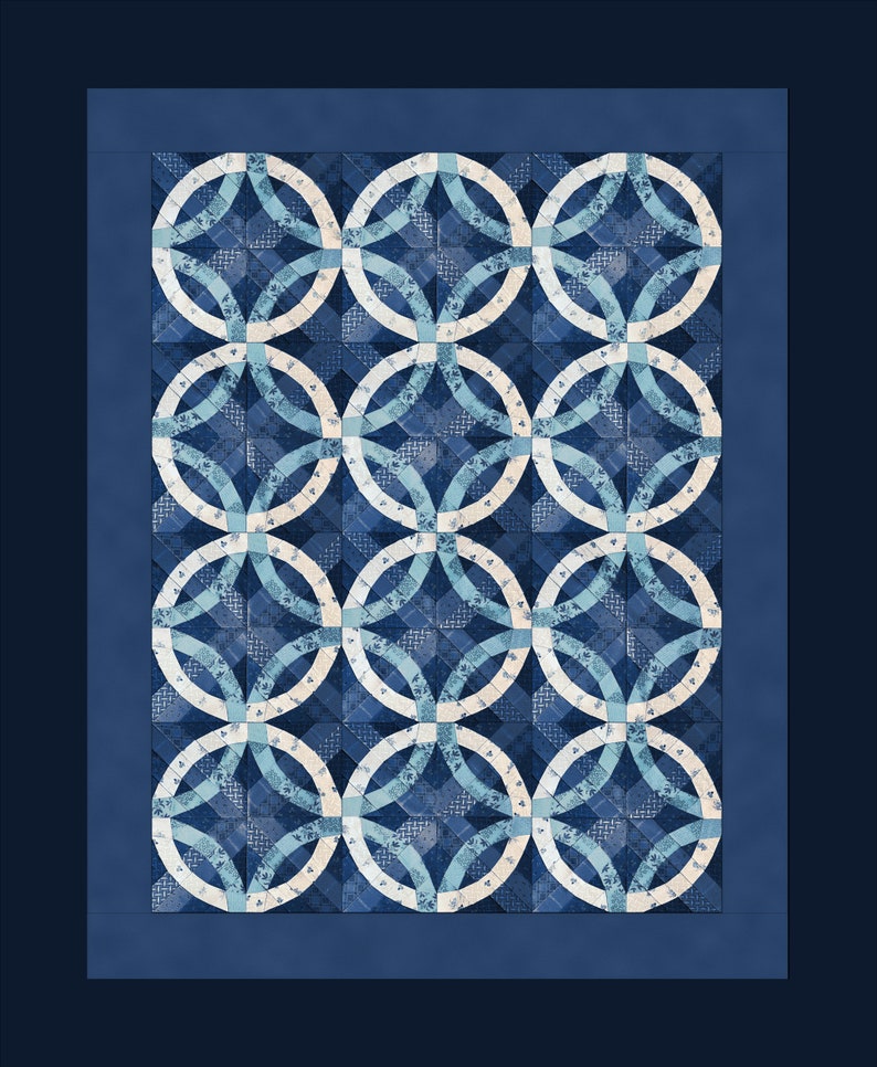 Paper Pieced Double Wedding Ring Pattern Digital Etsy