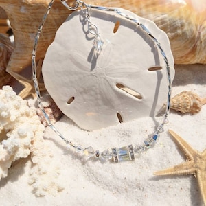 Crystal anklet - Crystal AB (April birthstone)