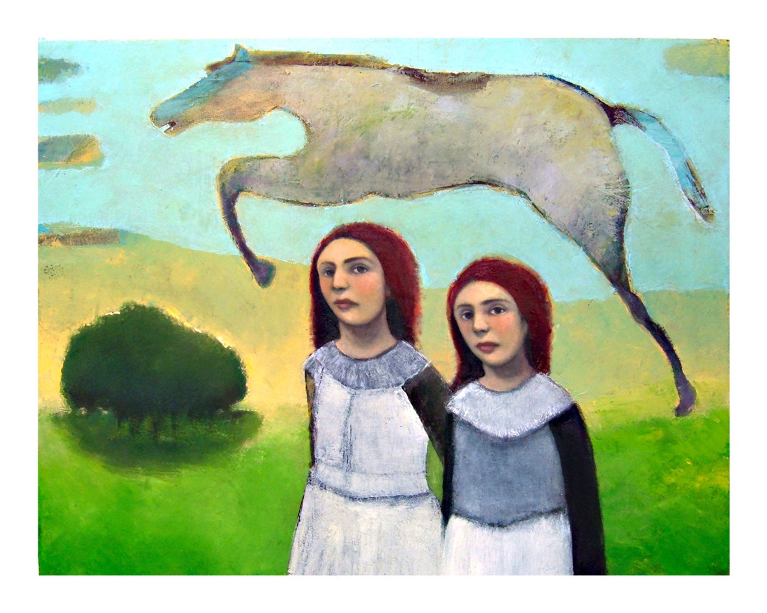Limited Edition Giclee Sisters Horse Art Print Gift for - Etsy