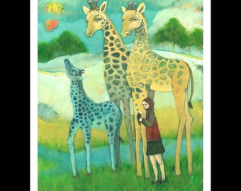 Giraffe Art Print: Whimsical Safari Nursery Decor by Shannon Richardson