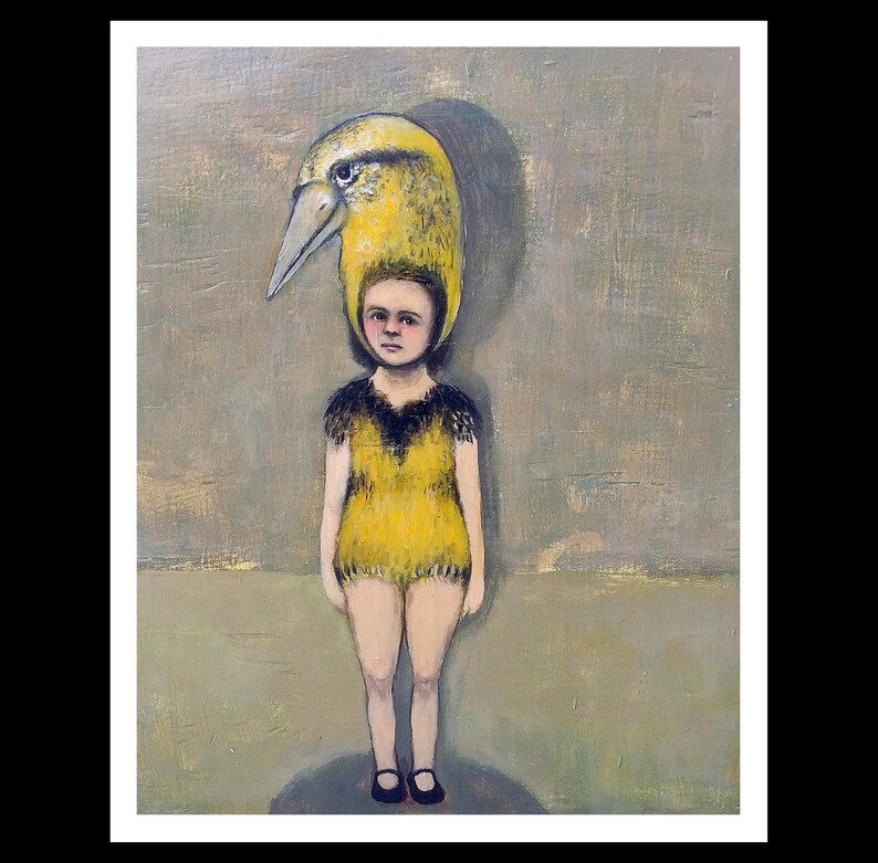 Whimsical Ballerina Art Print: Canary Yellow Bird Costume by Shannon Richardson image 1