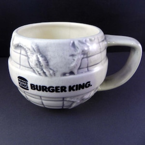 Tasse à café en céramique Burger King « World » vintage fabriquée aux États-Unis