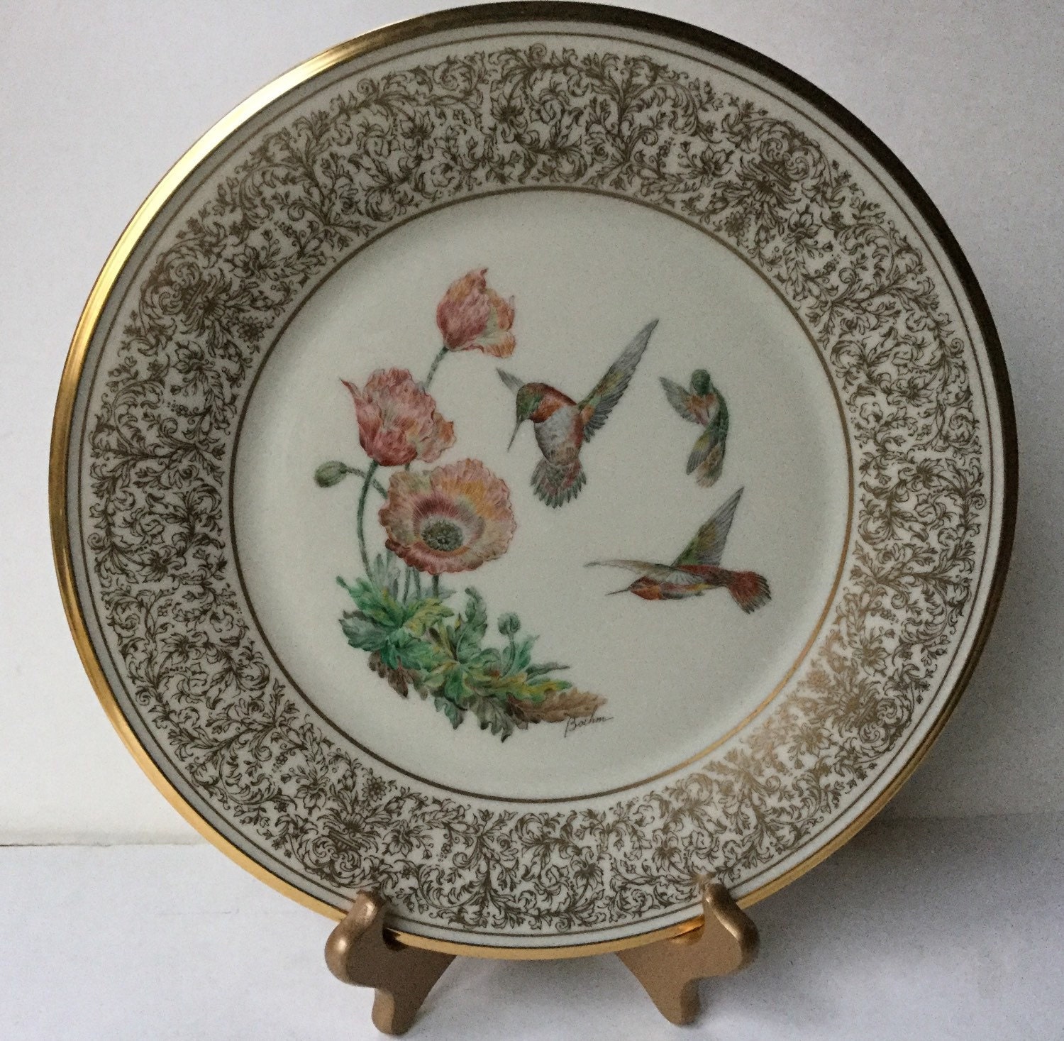 Lenox Limited Edition Bird Plate by Boehm of Rofous Hummingbird 1974