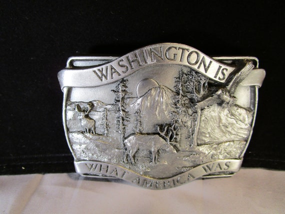 Siskyou Pewter Belt Buckle "Washington is..." 1981 - image 6