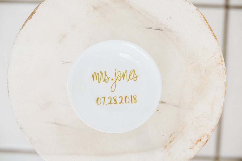 Custom Wedding Bridal Ring Dish Circle image 5