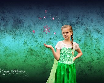 Elsa's Frozen Fever Green Spring Digital Background