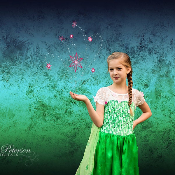 Elsa's Frozen Fever Green Spring Digital Background