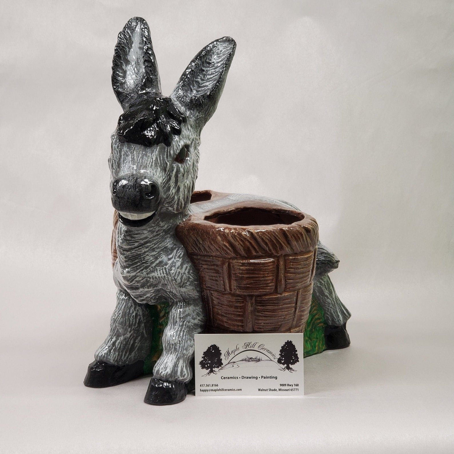 Donkey planter double basket donkey planter donkey flower pot | Etsy