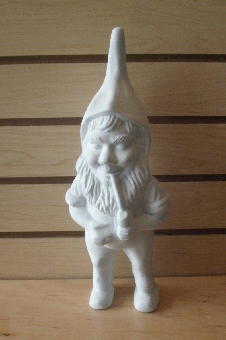 Outdoor garden gnome Ready to paint ceramic Garden gnome Fairy Etsy
