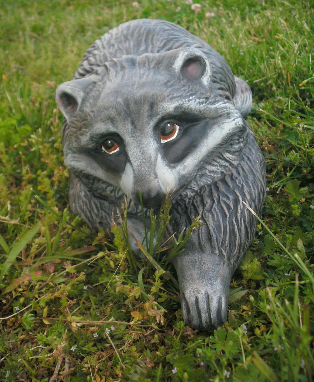 RACCOON Big Outdoor Garden Statue Yard Decor Raccoon Decor MADE to ...
