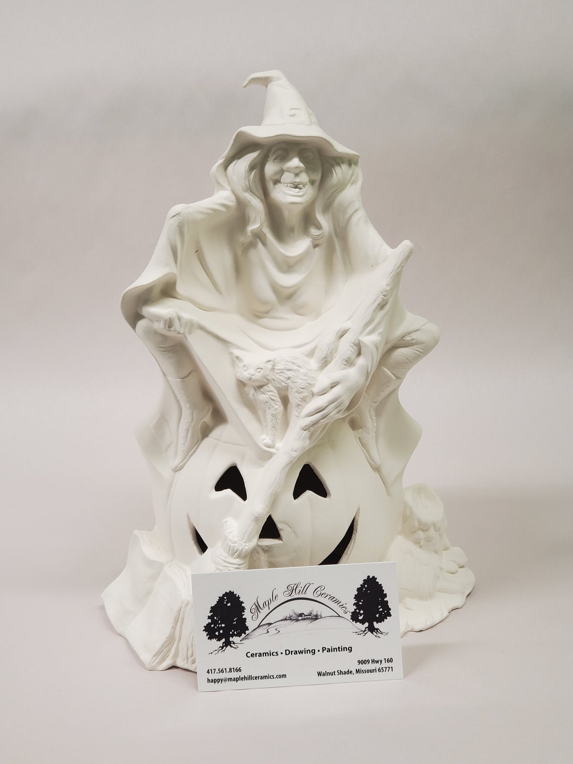 Ceramic bisque witch Ready to paint ceramic Halloween witch Etsy