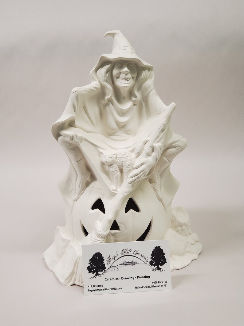 Ceramic bisque witch Ready to paint ceramic Halloween witch Etsy