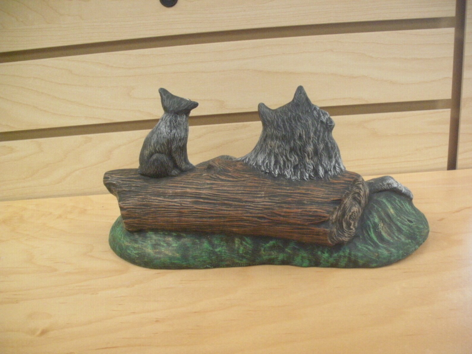 ceramic wolf statue