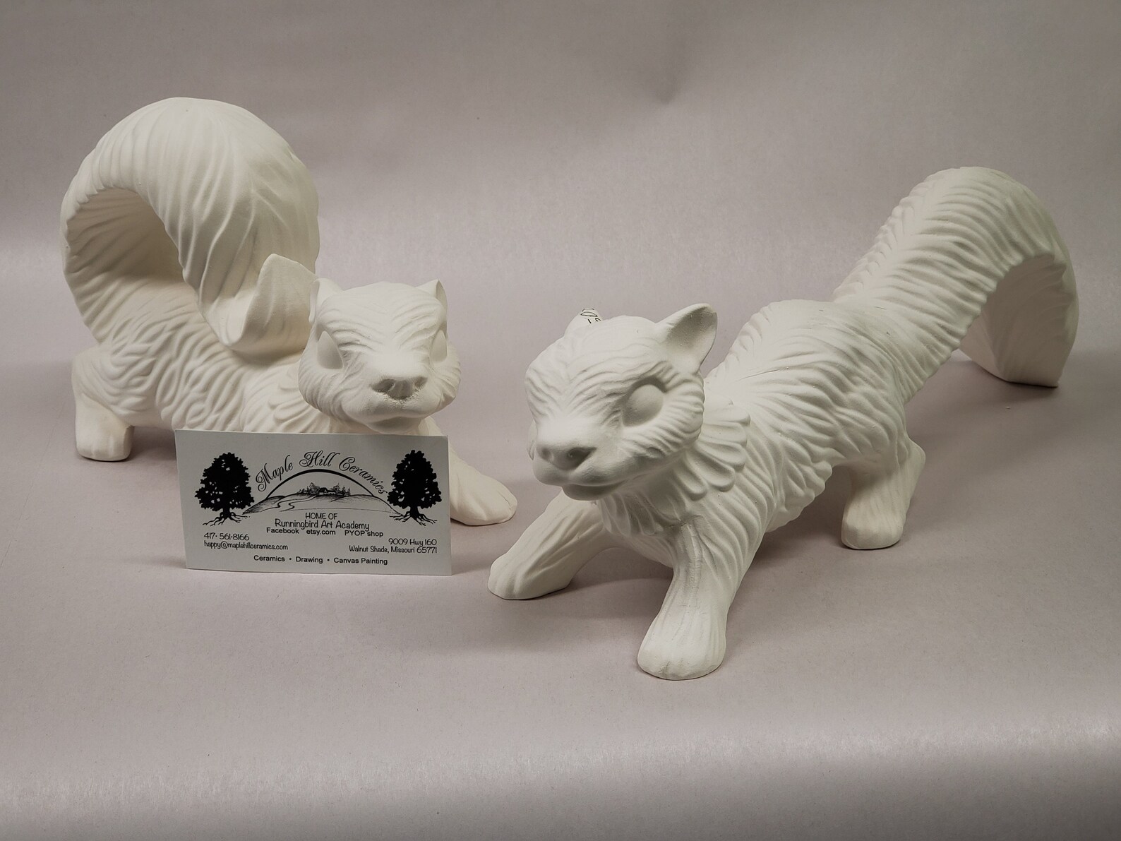 Twp Ceramic squirrel ready to paint outdoor statues squirrel Etsy