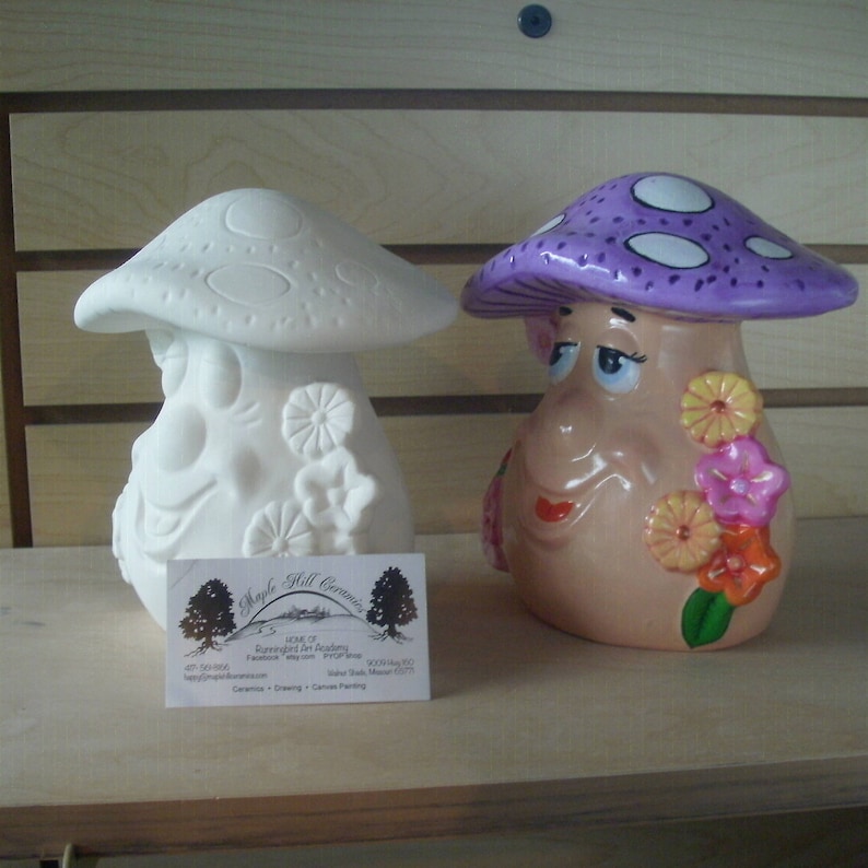 UNPAINTED DIY ceramic ready to paint Mushroom Outdoor Garden Etsy
