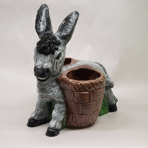 Donkey planter double basket donkey planter donkey flower pot Etsy