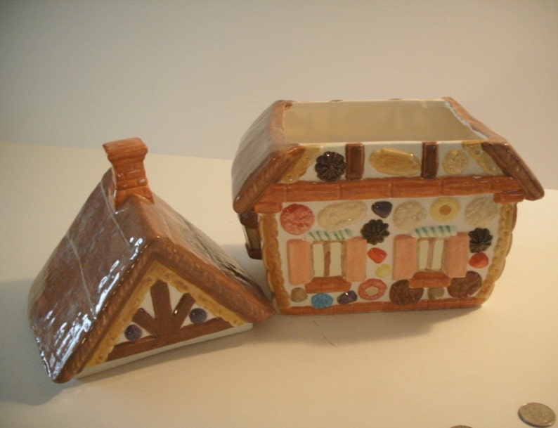 Ceramic gingerbread house cookie jar Unpainted ceramic bisque Etsy