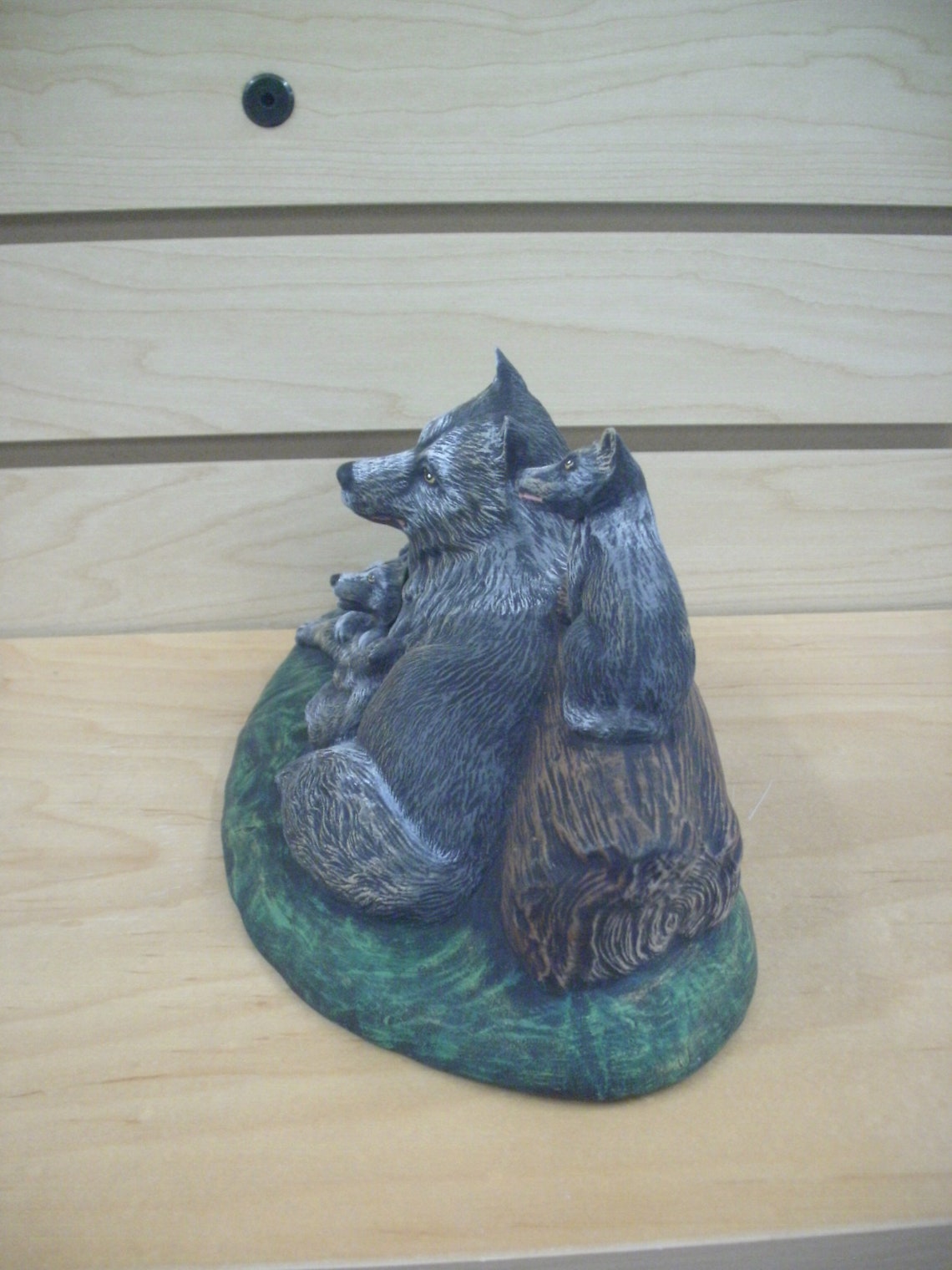 ceramic wolf statue