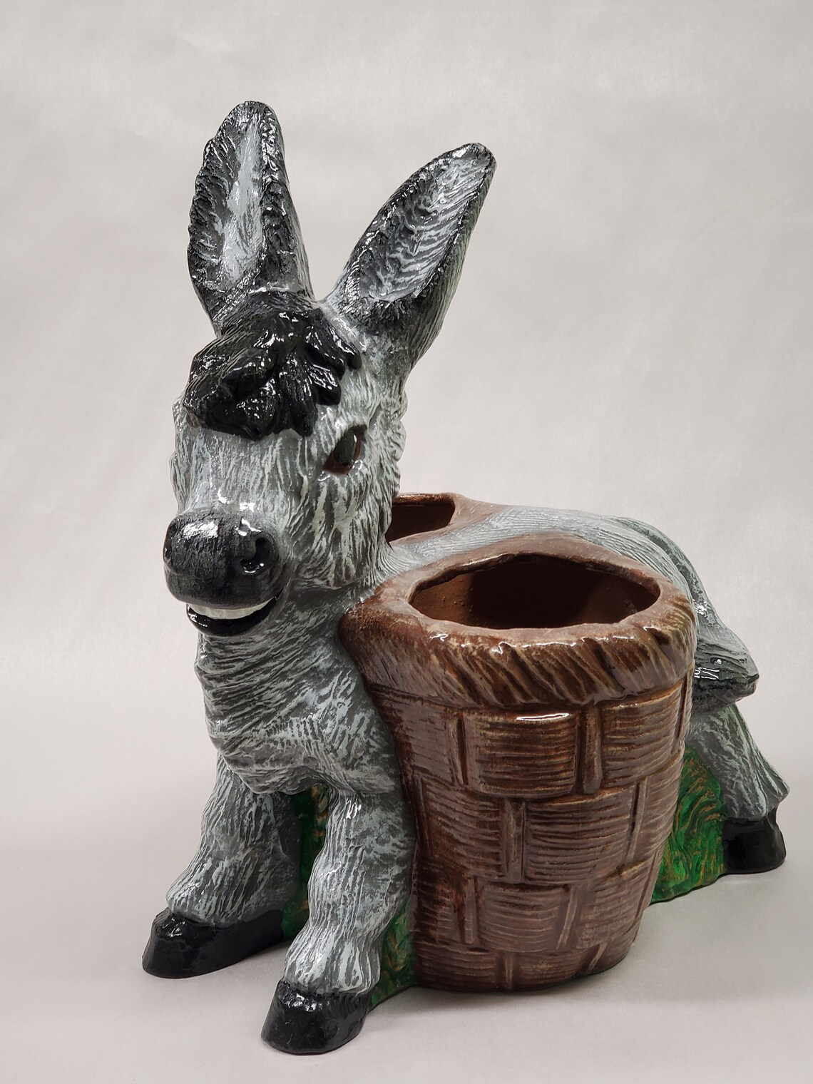 Donkey planter double basket donkey planter donkey flower pot Etsy