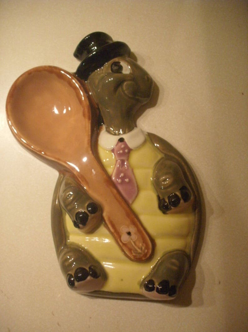 Ready to paint Ceramic Turtle Spoon rest Turtle kitchen decor Etsy