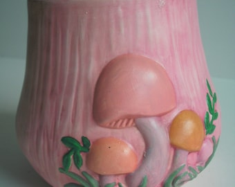 Ceramic outdoor flower pot Pink Mushroom flower pot mushroom planter pink decor gifts for her Pink patio decorations housewarming gift idea