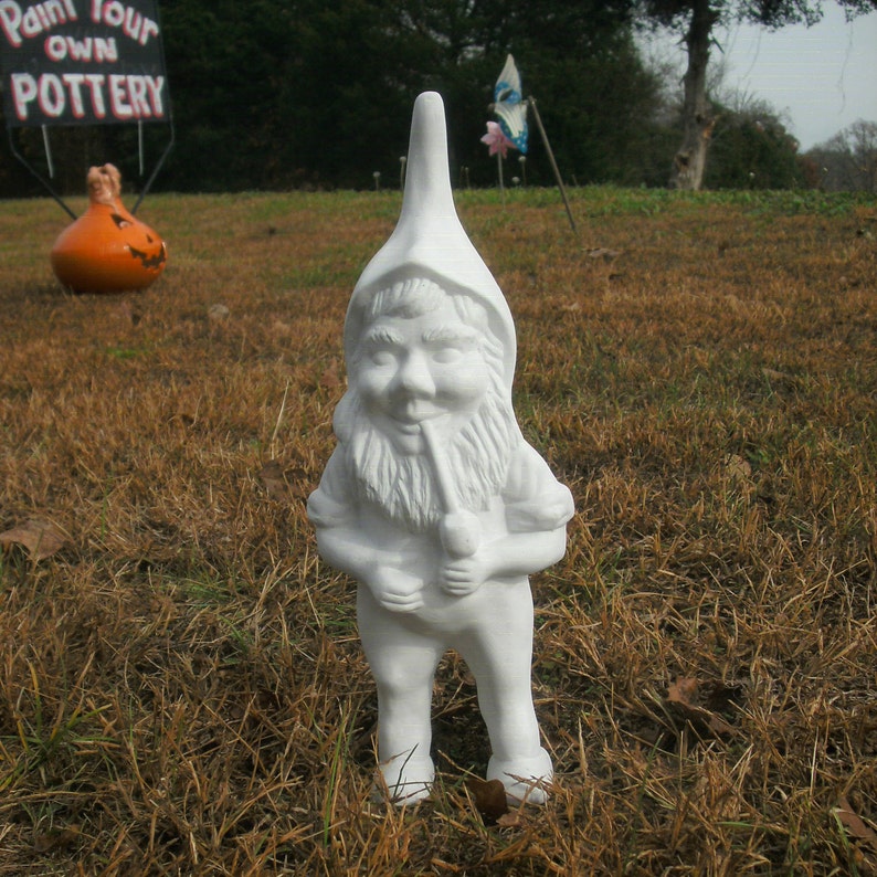 Outdoor garden gnome Ready to paint ceramic Garden gnome Fairy Etsy