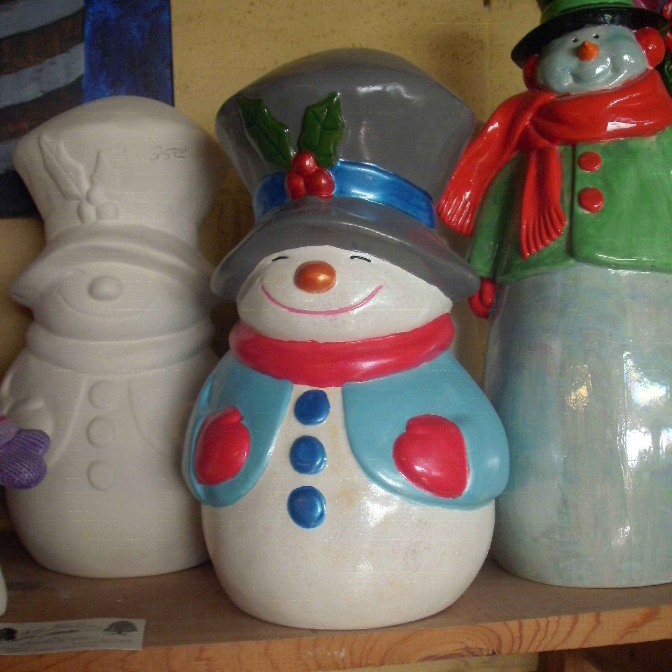 Large winter Christmas Decoration Large Ceramic Snowman with Etsy