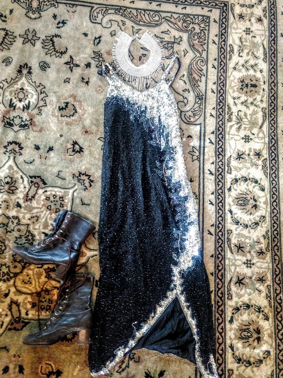 Vintage Flapper Beaded 20's Dress, Fabulous,