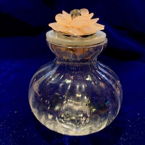 Precious Hand Blown Vase with Pink Petals and Freshwater Pearls