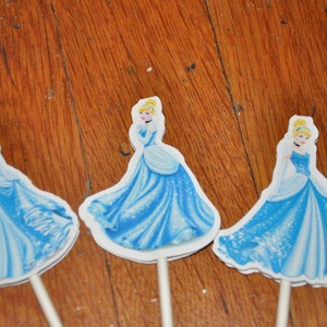 Cinderella Cupcake Toppers Cake Toppers Set of 12 image 2