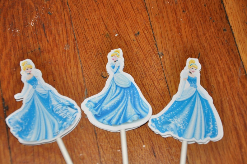 Cinderella Cupcake Toppers Cake Toppers Set of 12 image 2