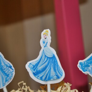 Cinderella Cupcake Toppers Cake Toppers Set of 12 image 1