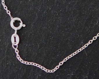 24 inch sterling silver cable chain, finished,  sold per piece, 1.7 mm cable link finished necklace chain