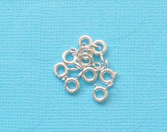 5mm sterling silver clasp, open loop spring ring clasp, silver necklace clasp, stamped .925 circle clasp, open loop connector