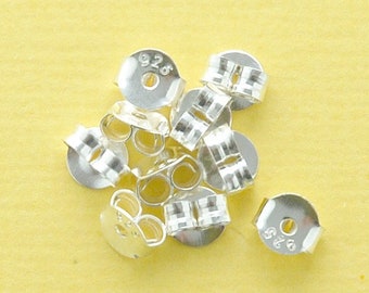 4.5mm sterling silver butterfly earring stud backing, minimum 20 pieces