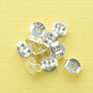 4,5 mm Sterling Silber Schmetterling Ohrstecker verkauft pro 20 Stück Rücken oder Rückseiten für Ohrringe gestempelt .925 Bild 1