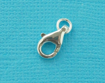 13 mm sterling silver pear shape lobster clasp - sold per 2 pieces - .925 stamped - sterling silver necklace spring closure