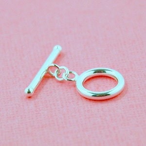 Sterling silver toggle clasp, 925 round toggle bar, toggle clasp set, 12mm loop, 22m bar, simple toggle, minimalist clasp, modern jewelry