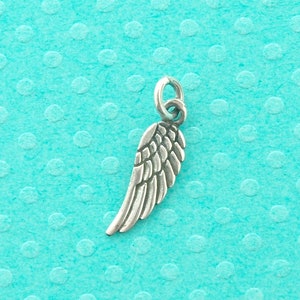 sterling silver Flügel Charm, Verkauf pro 3 Stück, Schutzengel, Gedenkschmuck, Engelsflügel, Erinnerung, Verlust, Sympathie Geschenk